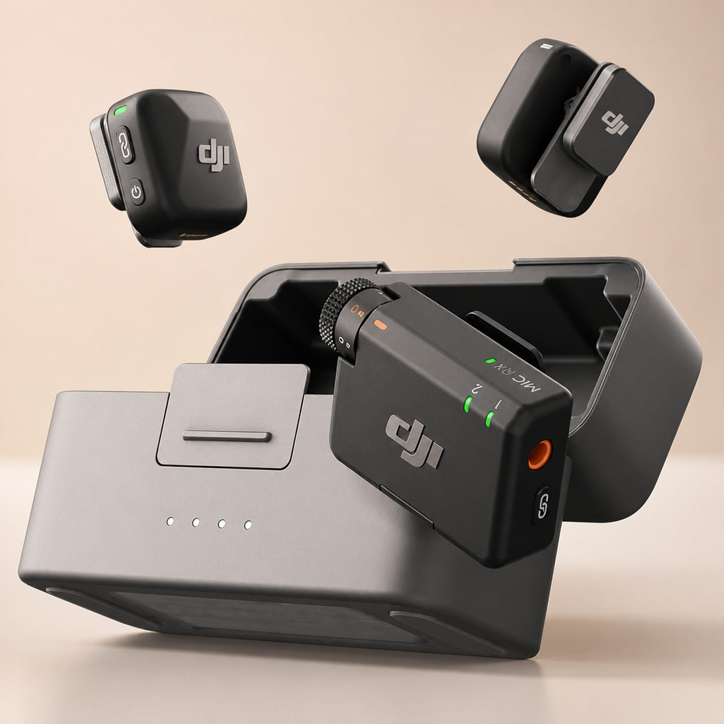 DJI Mic Mini (2 TX + 1 RX + Charging Case), Ultralight, Detail-Rich Audio