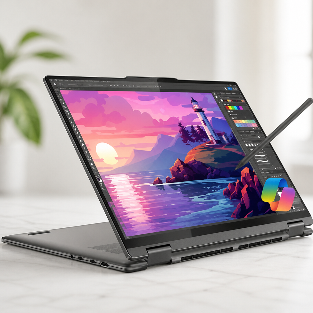 Lenovo Yoga 7 7i 2-in-1 Business Laptop (16" FHD+ Touchscreen, Intel Core Ultra 7 155U (Beat i7-1355U7), 16GB RAM, 1TB SSD, IST Pen) Backlit, Fingerprint, FHD IR Webcam, Win 11 Home w/AI Copilot, Grey