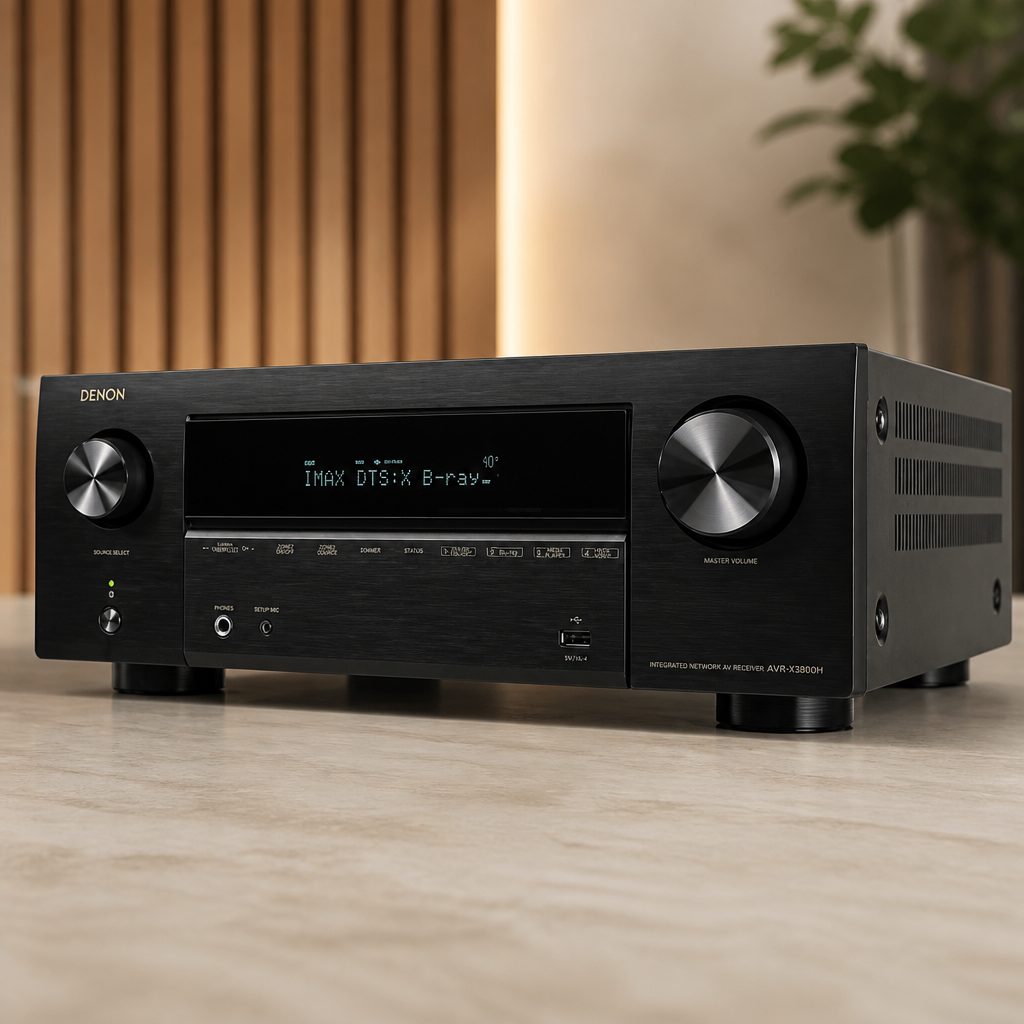Denon AVR-X3800H 9.4-Ch 8K UHD AVR Home Theater Stereo Receiver, 105W X 9