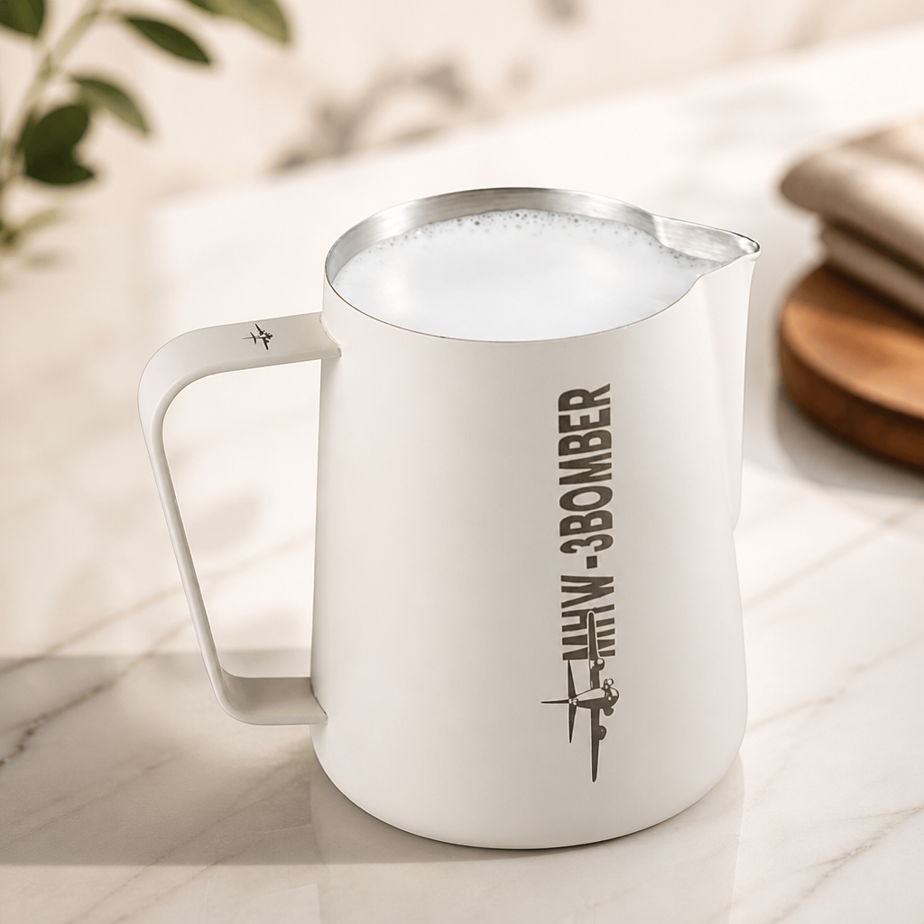 MHW-3BOMBER Milk Frothing Pitcher, 20oz/600ml Milk Frother Cup for Barista, SUS304 Stainless Steel Espresso Steaming Pitchers for Latte Art/Cappuccino/Coffee/Milk, P3013W-OS