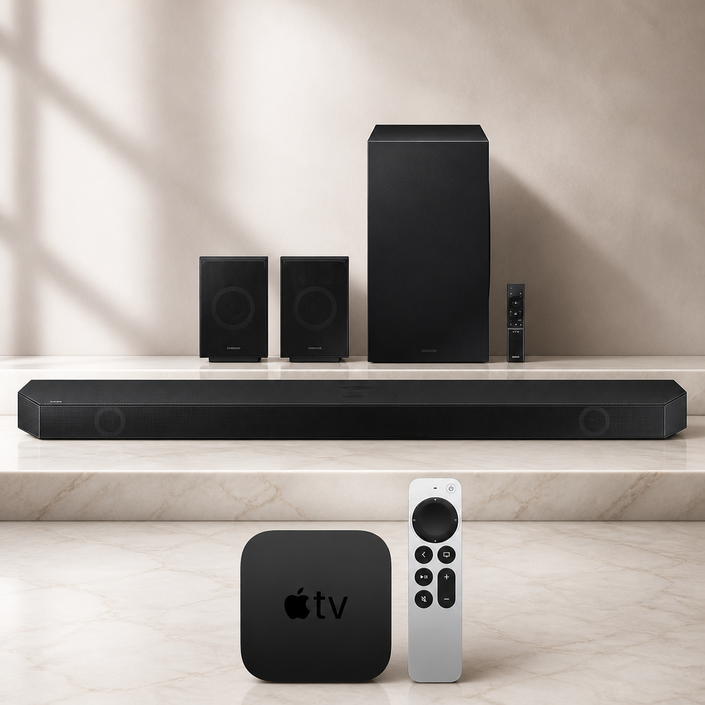 Samsung Q990D 11.1.4ch Soundbar, HW-Q990D/ZA Bundle with AppleTV 4K 64GB