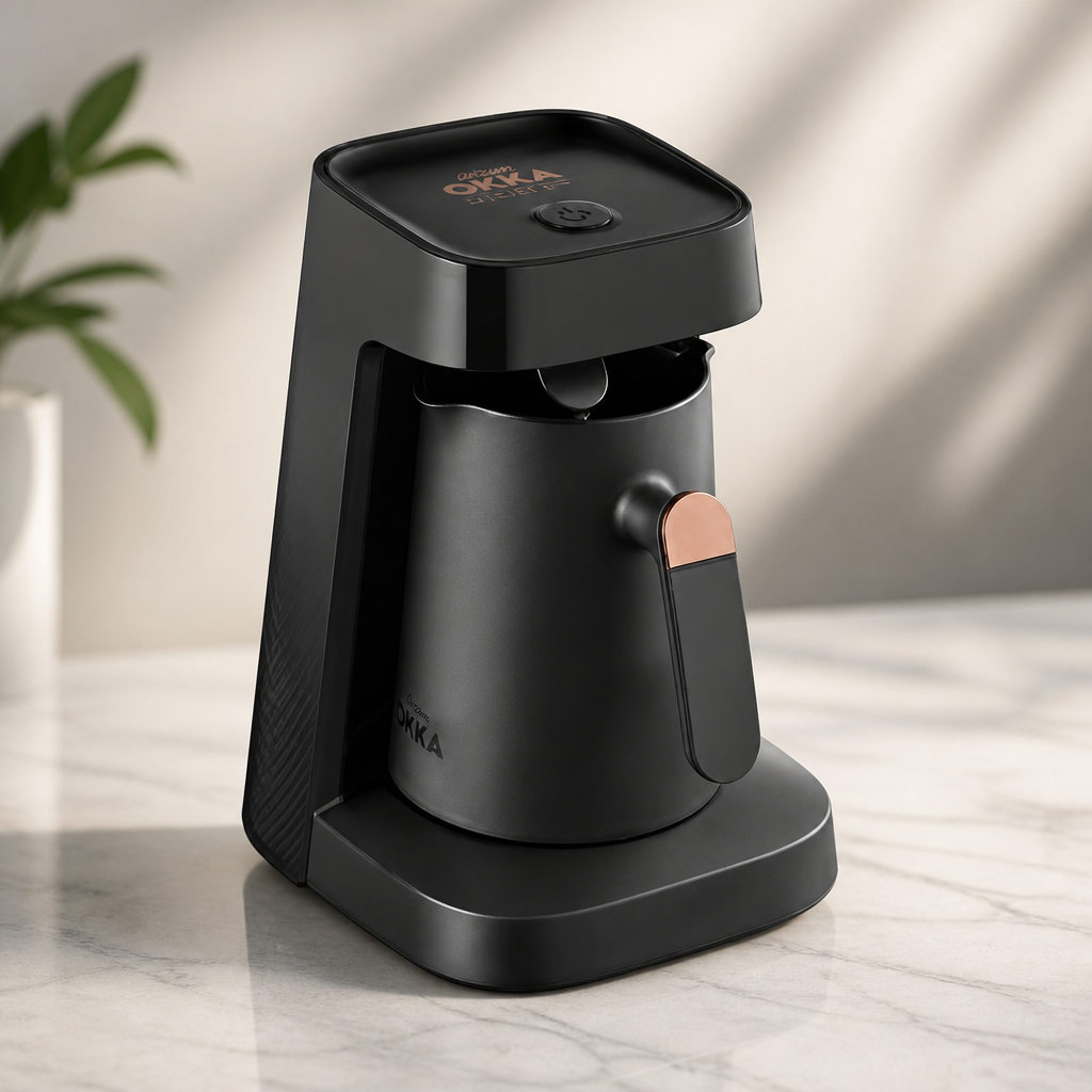 Arzum Okka Jet Automatic Turkish Coffee Maker, 5 cups, Black/Copper (OK0017-UL), 400 watts